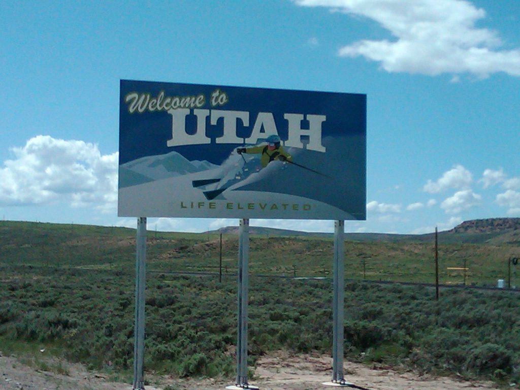 Welcome sign in Utah