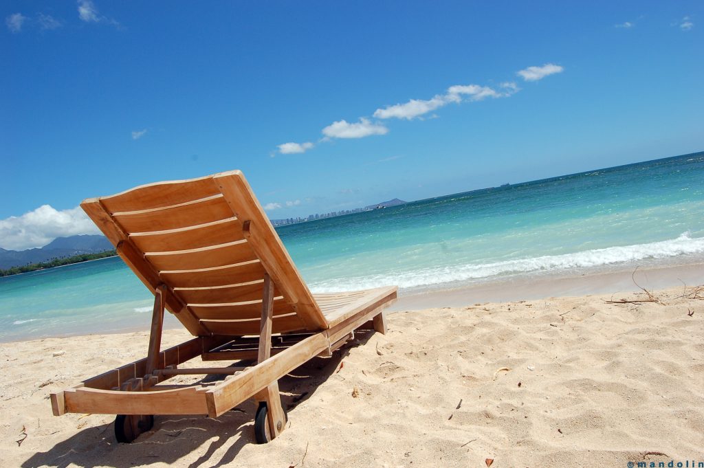 Beach chair on the beach