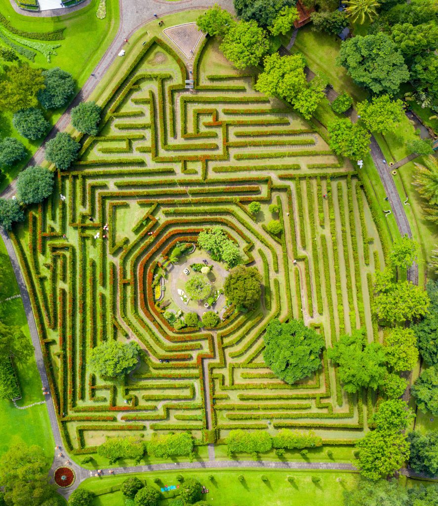 A maze in a garden