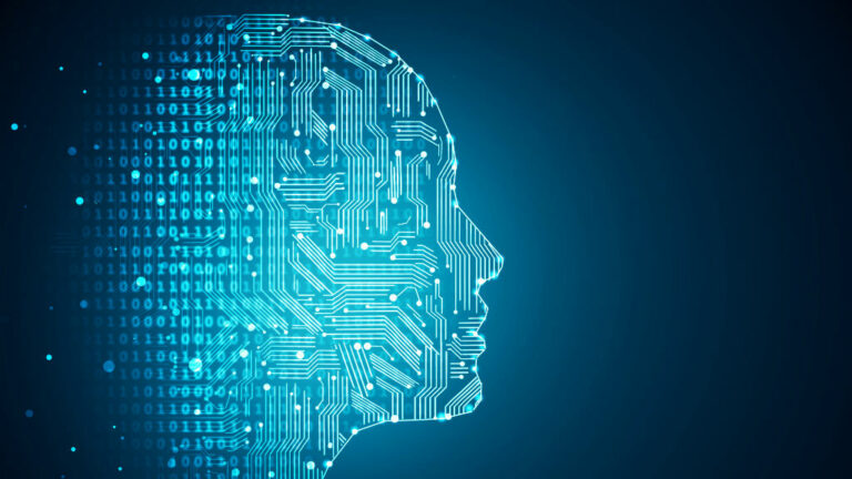 Binary Trail in shape of a digital head